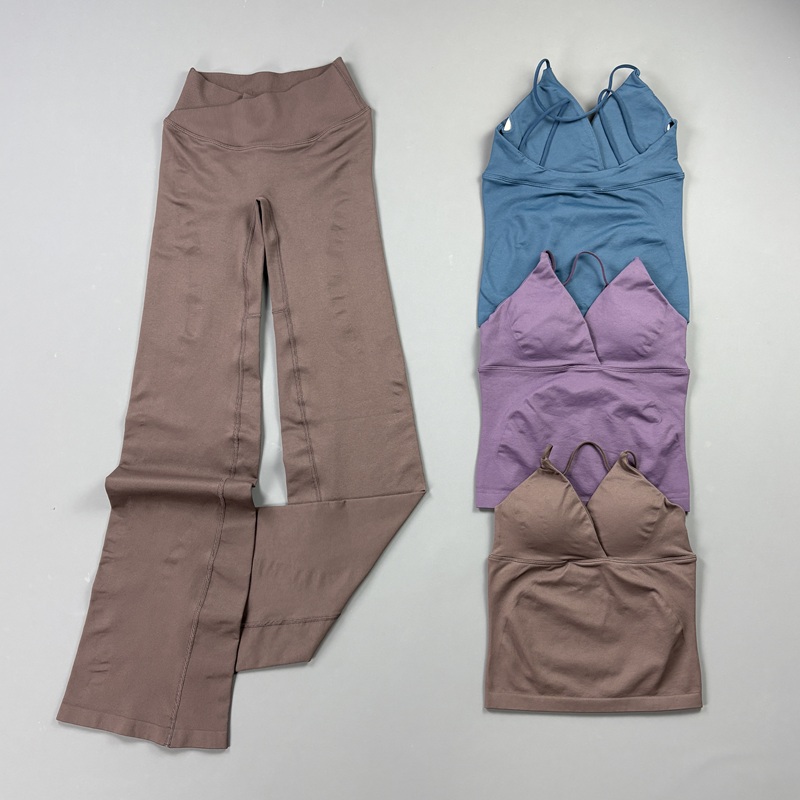 Suspender Tank Top - 2Pcs Women Seamless Yoga Workout Sets