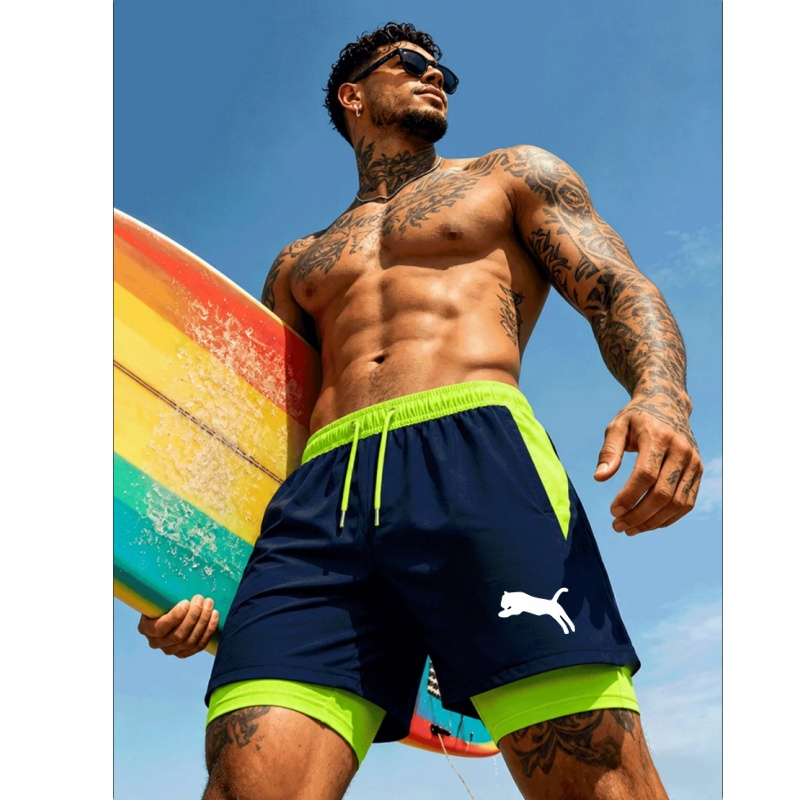 Men Running Cheetah Leopard Si - Compression Shorts Athletes 评论和价格