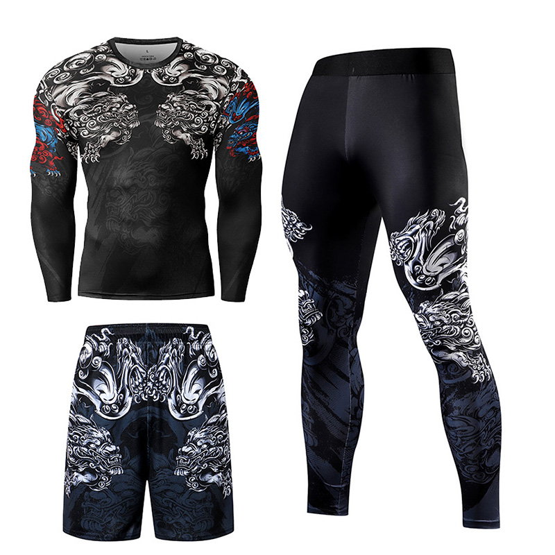 2/3PCS Men Jiu jitsu Tracksuit - Compression Long Pant 评论和价格