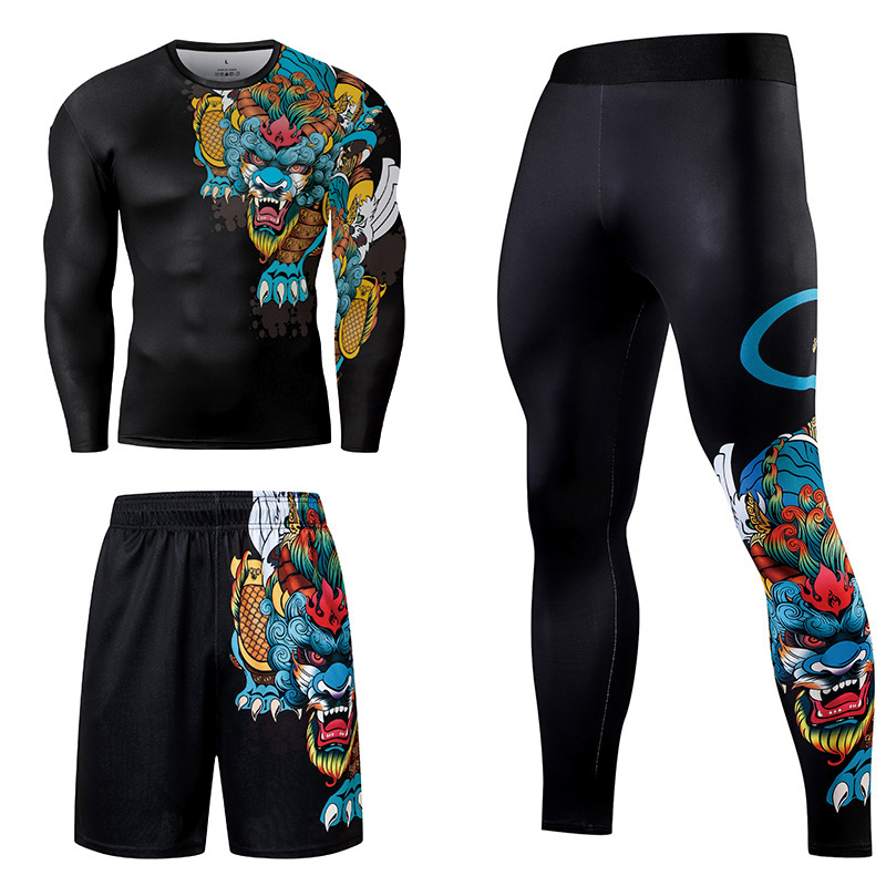 2/3PCS Men Jiu jitsu Tracksuit - Compression Long Pant 评论和价格