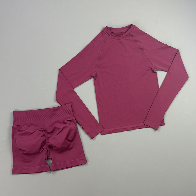2 Piece Gym Set Women Raglan L - Compression Shorts Athletes 评论和价格