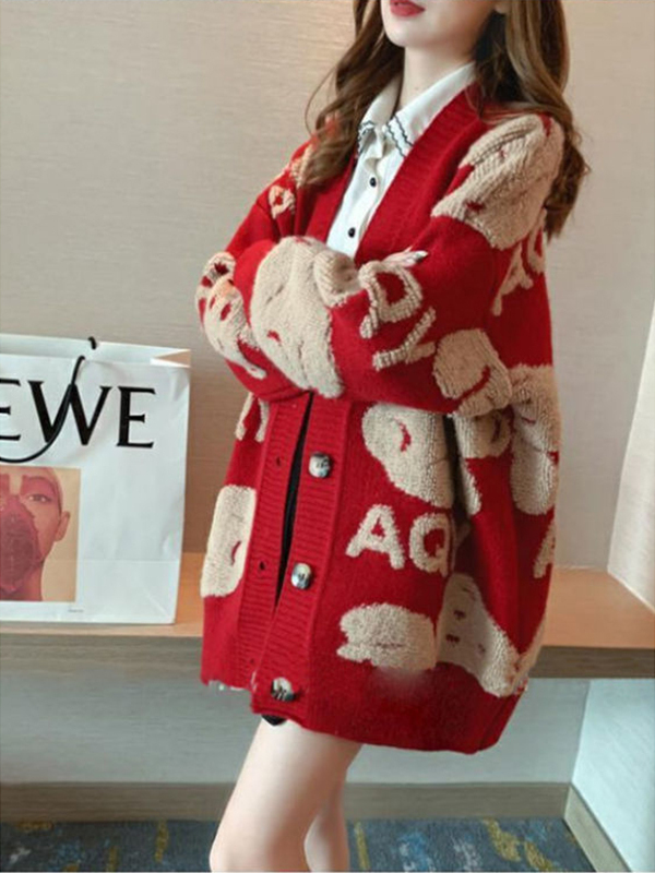 Loose Women's Knitted Cardigan - Thermal Long John 评论和价格