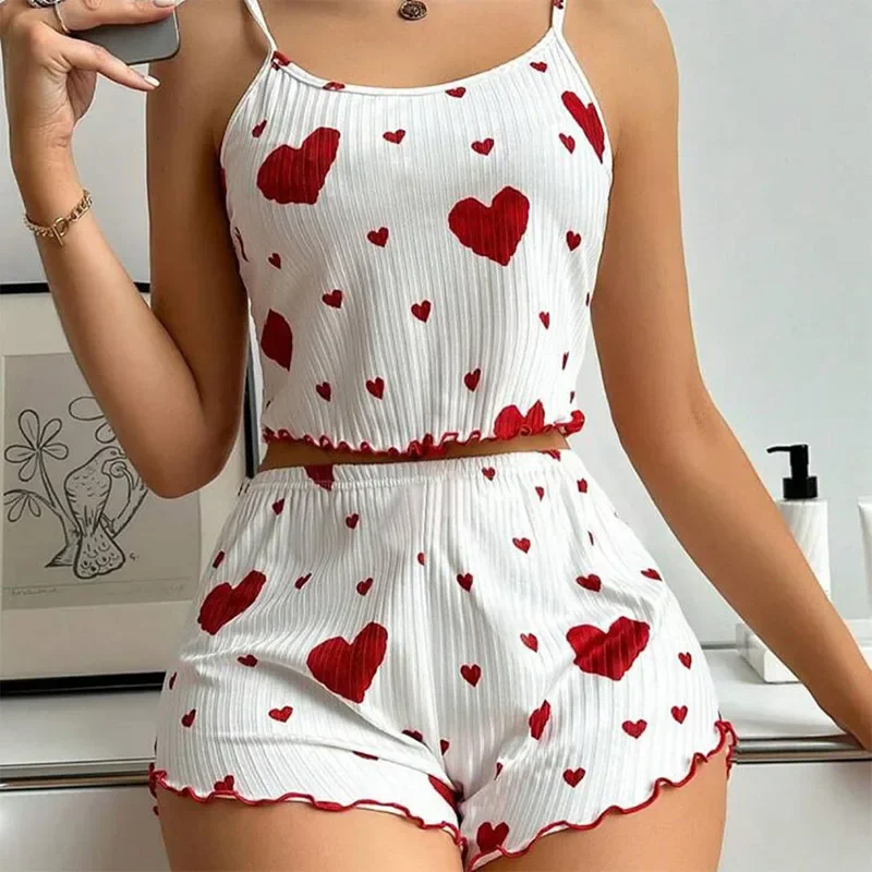 Women's 2-Piece Pajama Set – S - Suspender Tank Top 评论和价格