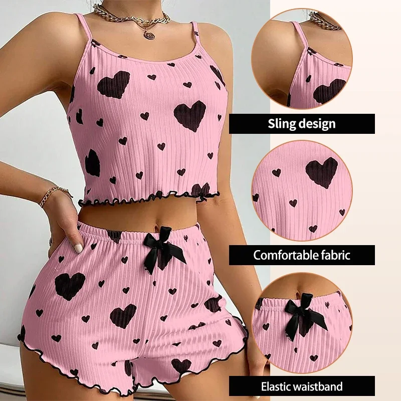 Women's 2-Piece Pajama Set – S - Suspender Tank Top 评论和价格