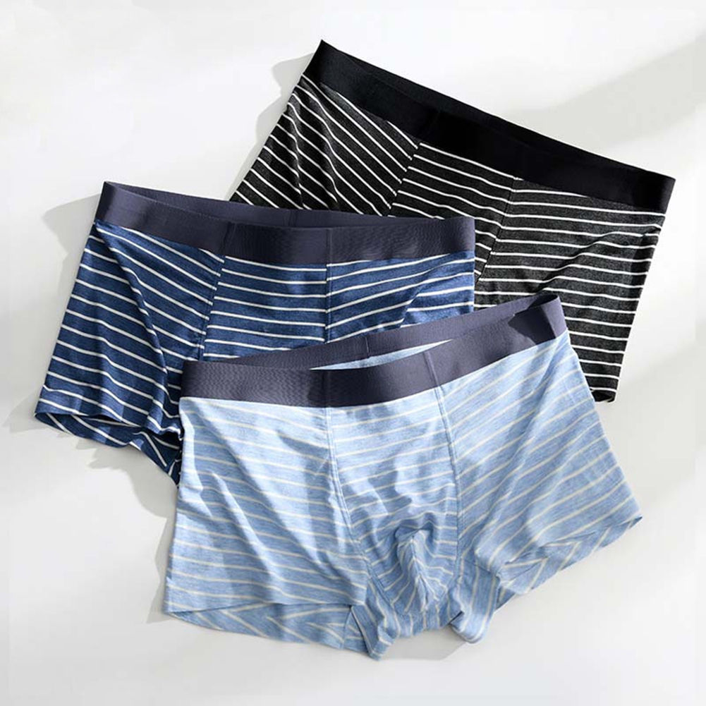 Men Soft Striped Boxers Underw - Pouch Boxer Pouch 评论和价格