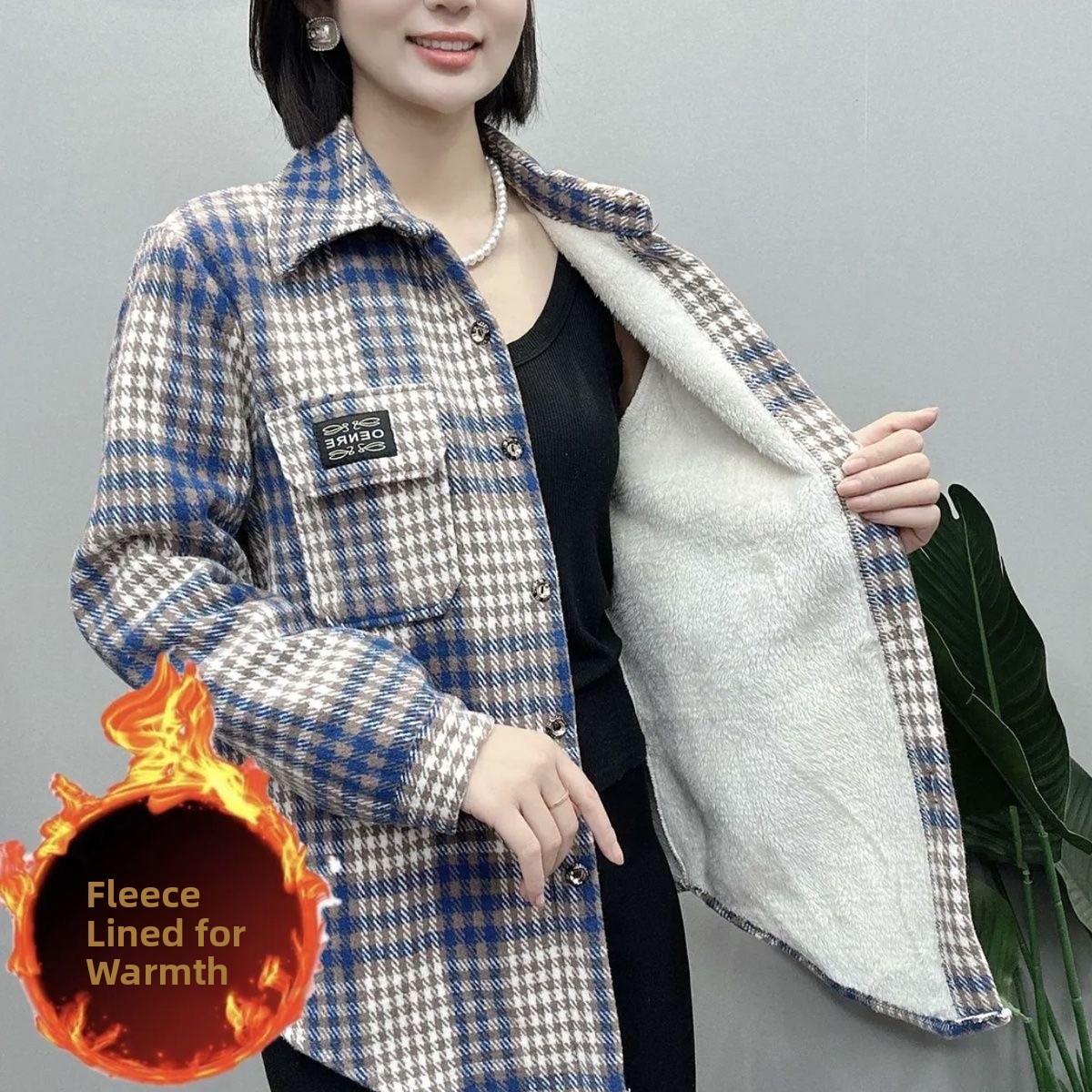 Thickened Fleece Flannel Plaid - Thermal Long John 评论和价格
